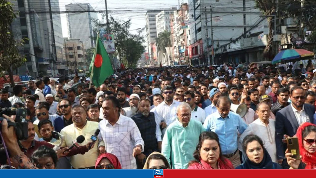 আগরতলায় অবস্থিত বাংলাদেশি সহকারী হাইকমিশনে হামলার প্রতিবাদে মিছিল করেছে বিএনপি